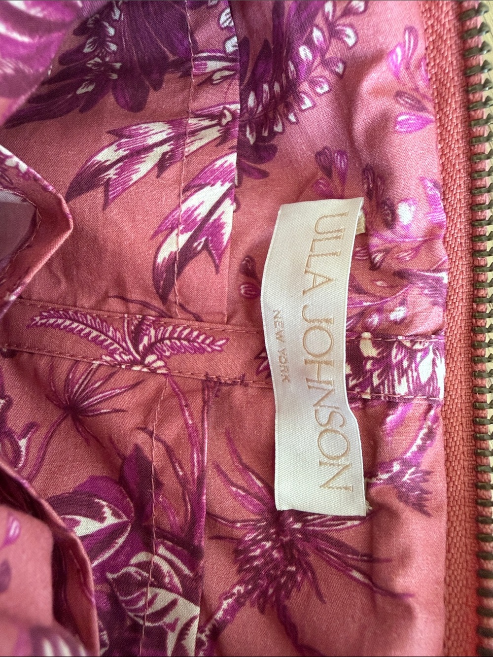 Ulla Johnson Pink Floral Quilted Tassel Cosmetic Pouch - Picture 3 of 4